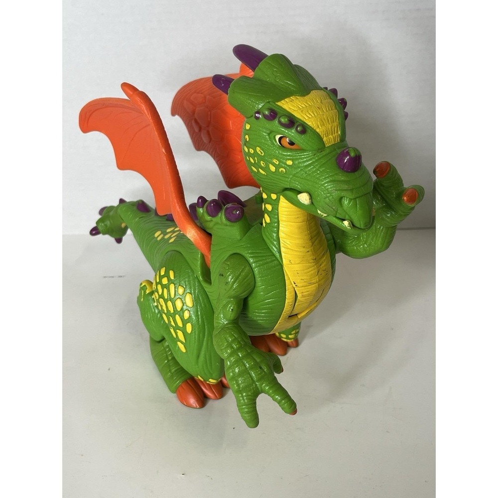2005 IMAGINEXT GREEN DELUXE DRAGON ACTION FIGURE TOY LIGHT-UP SOUND MOTION - Picture 6 of 11